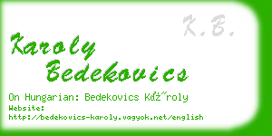 karoly bedekovics business card